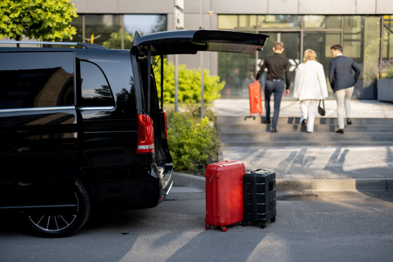 Private chauffeur greeting airport passengers