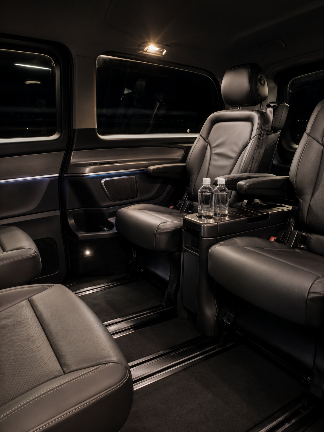 Premium van interior with private chauffeur service